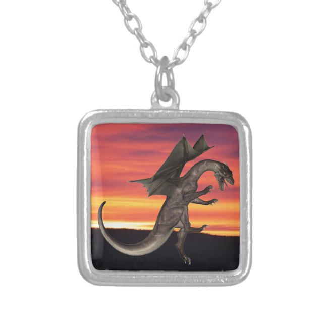 Dragon Silver Plated Necklace (Front)