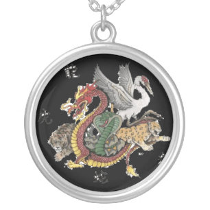 dragon silver plated necklace