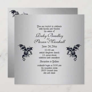 Dragon Silver Wedding Invitation