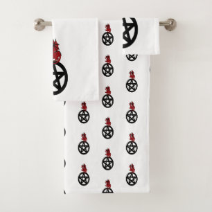 Dragon Sitting On Top Of A Pentacle Towel Set