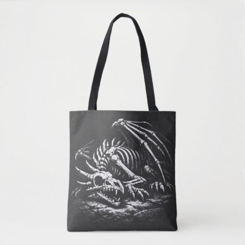 Dragon Skeleton — by BurnsInHell Tote Bag