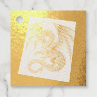 Dragon Sketch Mug Foil Favor Tags