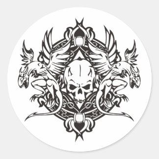 Dragon Skull Classic Round Sticker