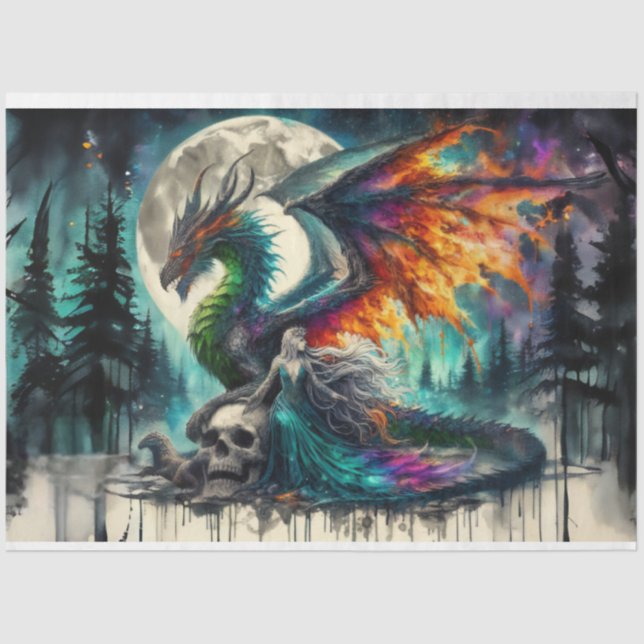 Dragon Skull Woman Tissue Paper (Front)