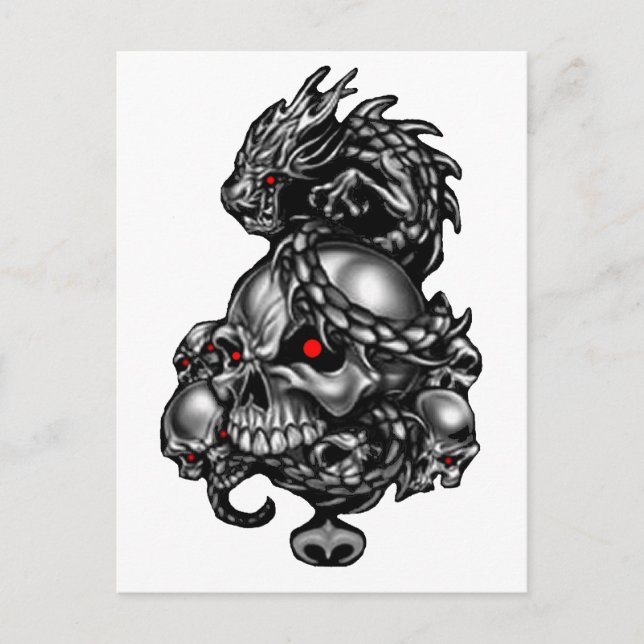 Dragon Skulls Postcard (Front)