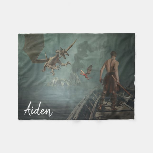 Dragon Slayer Fleece Blanket (Front (Horizontal))