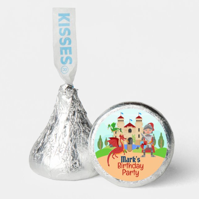 Dragon Slayer Knight Boy Birthday Party Hershey®'s Kisses® (Front)