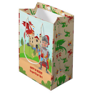 Dragon Slayer Knight Boy Birthday Party Medium Gift Bag