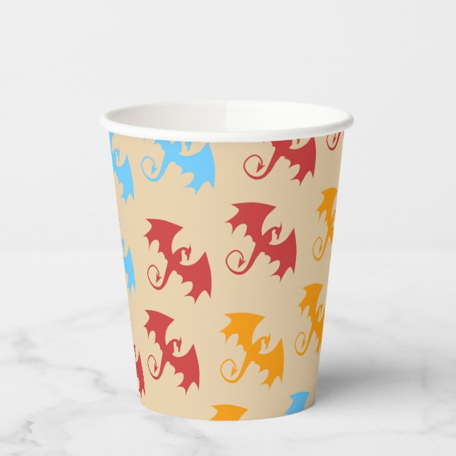 Dragon Slayer Knight Boy Birthday Party Paper Cups (Left)