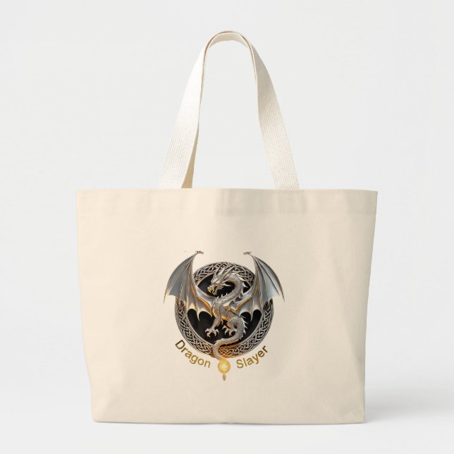 Dragon Slayer Large Tote Bag (Front)