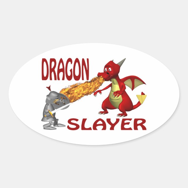 Dragon Slayer Oval Sticker (Front)