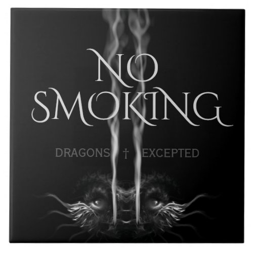 Dragon Smoke No Smoking Black Tile