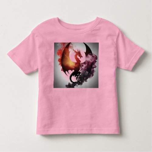 Dragon Smoke Silhouette Toddler T_shirt