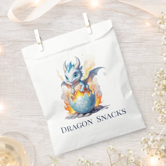 Dragon Snacks Frostfire Hatchling Fantasy Favor Bag (Clipped)