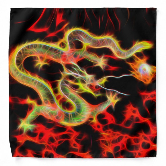 Dragon snake Fire on Lucky Energy Bandana (Front)