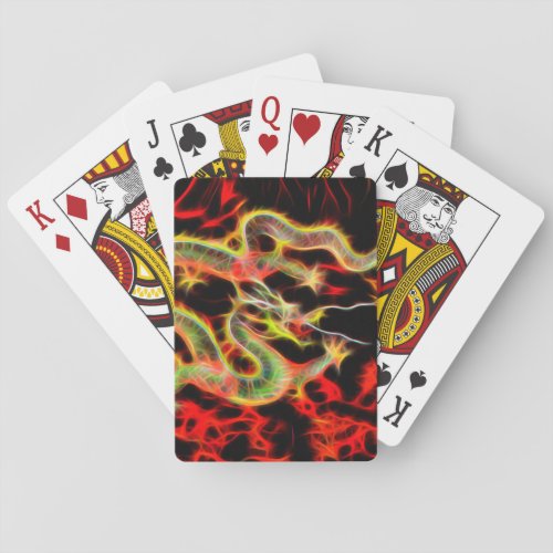 Dragon snake Fire on Lucky Energy Poker Cards