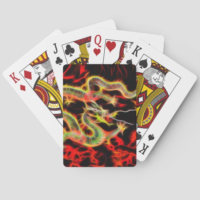 Dragon snake Fire on Lucky Energy Poker Cards (Back)