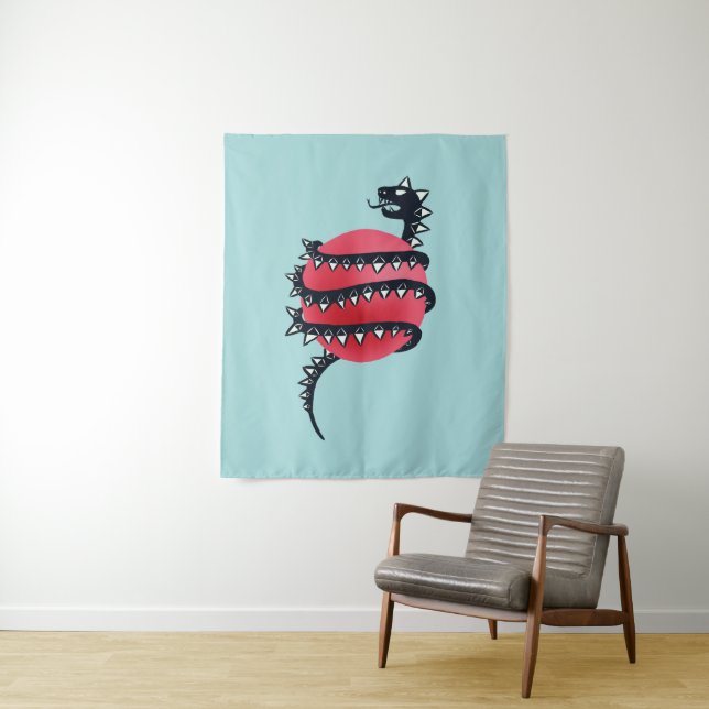 Dragon Snake Goth Tapestry (In Situ)
