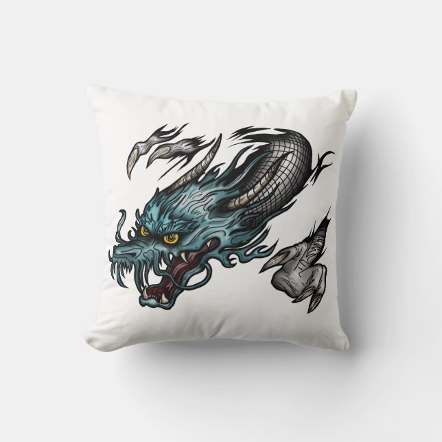 Dragon Soar Throw Pillow (Front)