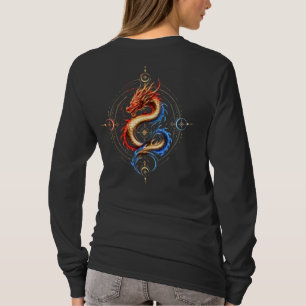 Dragon Soul Golden Mystic Dragon Women's Long T-Shirt