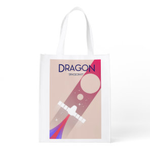Dragon spacecraft vintage style Space Art Grocery Bag