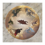 Dragon Species Fun Fantasy Paper Plates<br><div class="desc">This design was created by digitally altering one of my unique fluid acrylic paintings. It may be personalized by clicking the customize button and adding a name, initials or your favorite words. Contact me at colorflowcreations@gmail.com if you with to have this design on another product. Purchase my original abstract acrylic...</div>