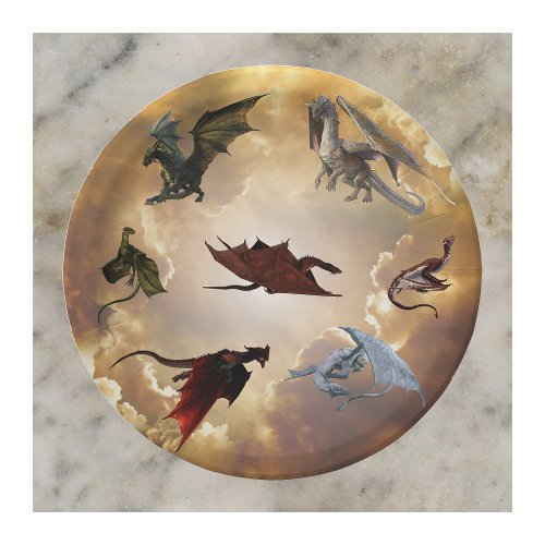 Dragon Species Fun Fantasy Paper Plates