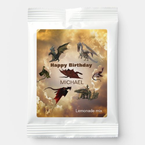 Dragon Species Fun Fantasy Personalized Birthday  Lemonade Drink Mix