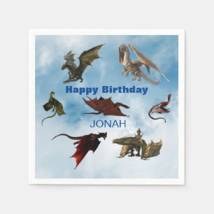 Dragon Species Fun Fantasy Personalized Birthday N Napkins