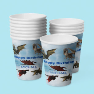 Dragon Species Fun Fantasy Personalized Birthday Paper Cups