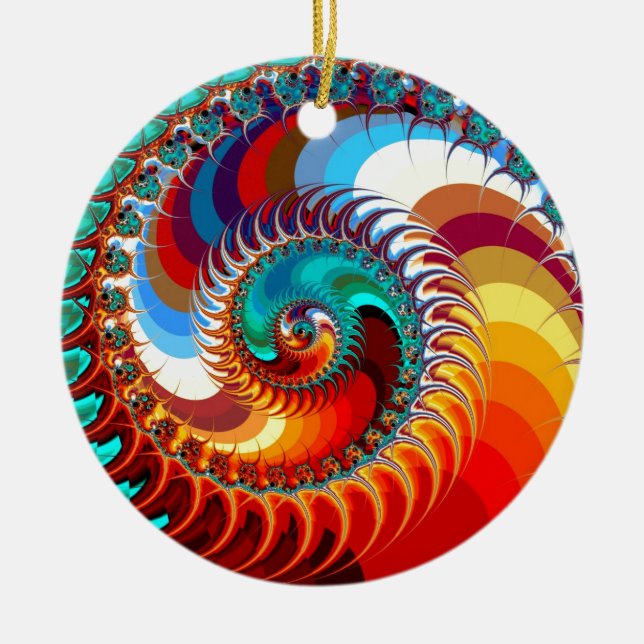 Dragon Spiral Ceramic Ornament (Front)