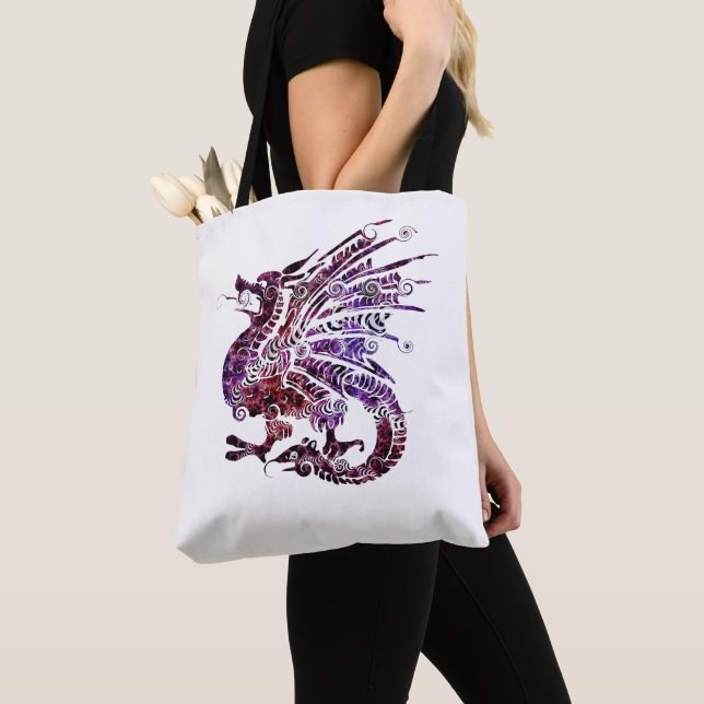 Dragon Spirit Animal Totem Emblem Tote Bag (Close Up)