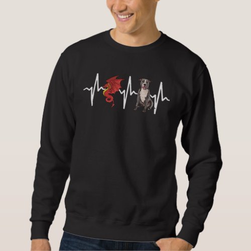 Dragon Staffordshire Bull Terrier Heartbeat Dog Sweatshirt