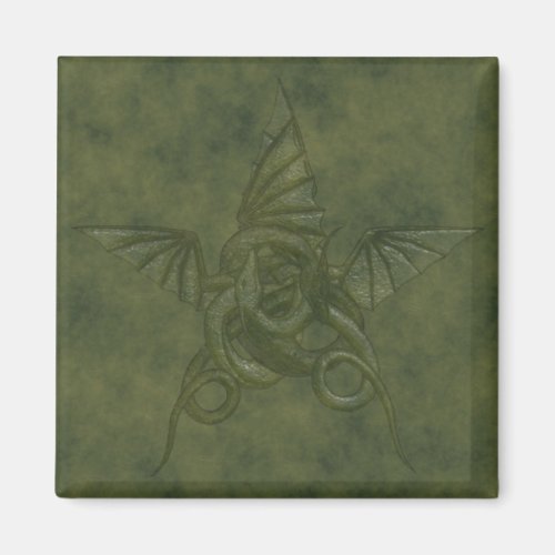 Dragon Star - Embossed Green Leather Image