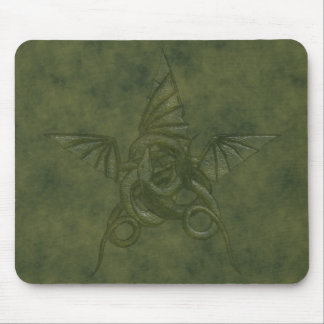 Dragon Star - Embossed Green Leather Image Mouse Pad