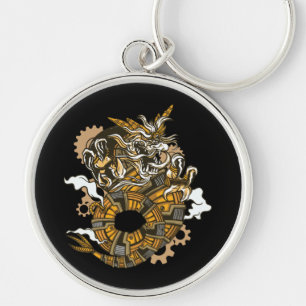 Dragon Steampunk Art Keychain