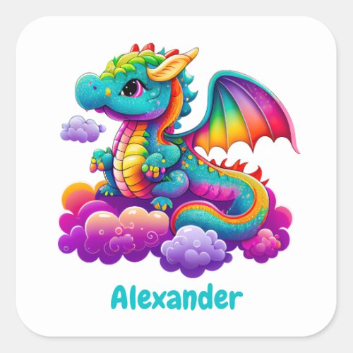 Dragon Sticker With Customizable Text