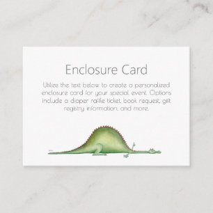 Dragon stretched out on the floor  enclosure card