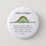 Dragon stretched out on the floor pinback button