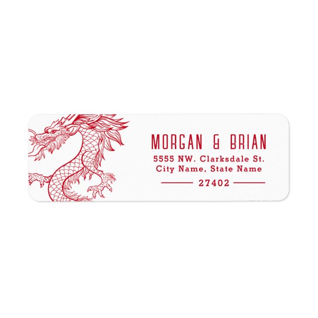 Dragon Style Pre-Addressed Label (Front)