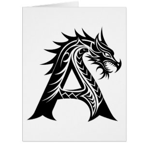 Dragon Styled Letter A, Dragon Alphabet, Monogram