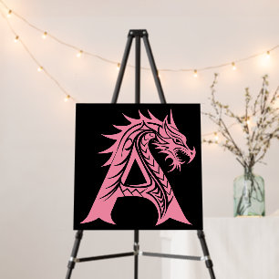 Dragon Styled Letter A, Dragon Alphabet, Monogram Foam Board