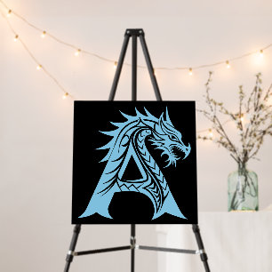Dragon Styled Letter A, Dragon Alphabet, Monogram Foam Board