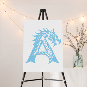 Dragon Styled Letter A, Dragon Alphabet, Monogram Foam Board