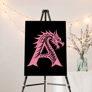 Dragon Styled Letter A, Dragon Alphabet, Monogram Foam Board