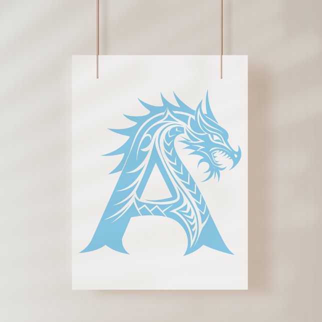 Dragon Styled Letter A, Dragon Alphabet, Monogram Poster (Creator Uploaded)