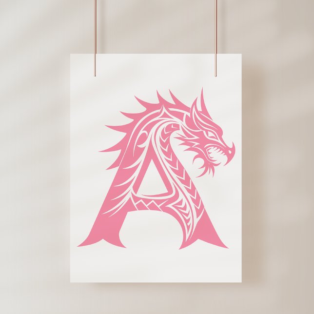 Dragon Styled Letter A, Dragon Alphabet, Monogram Poster (Creator Uploaded)