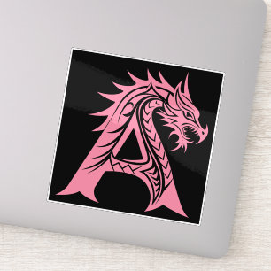 Dragon Styled Letter A, Dragon Alphabet, Monogram Sticker