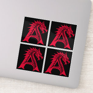 Dragon Styled Letter A, Dragon Alphabet, Monogram Sticker