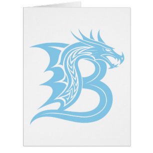 Dragon Styled Letter B, Dragon Alphabet, Monogram Cards